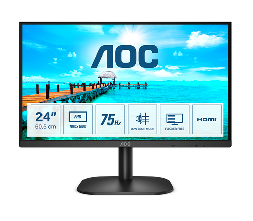 Bild von AOC B2 24B2XHM2 Computerbildschirm 60,5 cm (23.8 Zoll) 1920 x 1080 Pixel Full HD LCD Schwarz