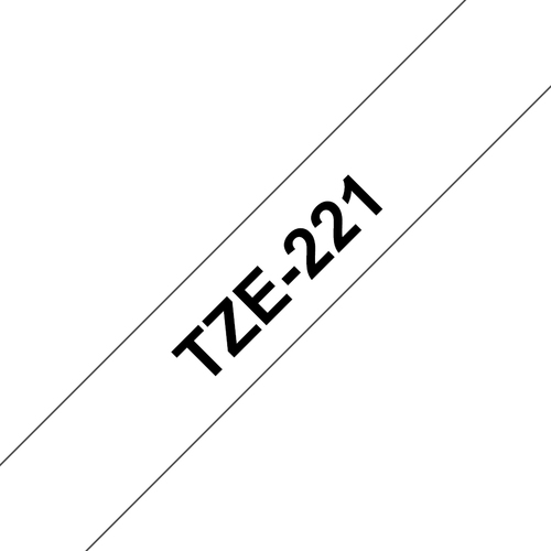 Bild von Brother TZe-221 Etiketten erstellendes Band Schwarz auf weiss