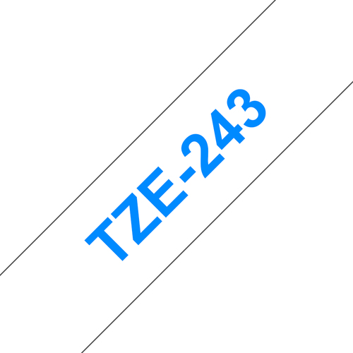 Bild von Brother TZE-243 Etiketten erstellendes Band Blau auf weiss