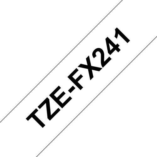 Bild von Brother TZe-FX241 Etiketten erstellendes Band Schwarz auf weiss TZ