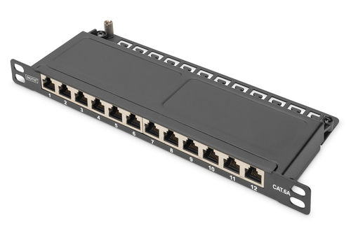 10IN CAT 6A PATCH PANEL 12-PORT