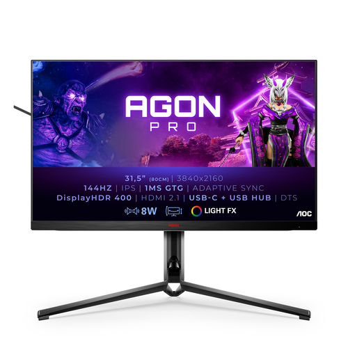 Bild von AOC AGON AG324UX Computerbildschirm 80 cm (31.5 Zoll) 3840 x 2160 Pixel 4K Ultra HD LED Schwarz, Rot