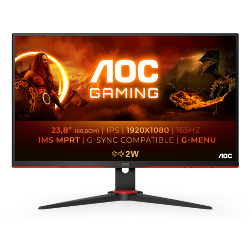 Bild von AOC 24G2SPU/BK Computerbildschirm 60,5 cm (23.8 Zoll) 1920 x 1080 Pixel Full HD Schwarz, Rot