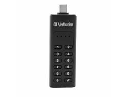 Bild von Verbatim Keypad Secure - USB-C-Stick 64 GB - Datenspeicher mit Passwortschutz, inkl. USB-C zu USB-C-Verlängerungskabel - Schwarz