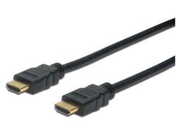 Bild von ASSMANN Electronic HDMI High Speed Anschlusskabel, Typ A St/St, 1.0m, m/Ethernet, Ultra HD 60p gold, sw