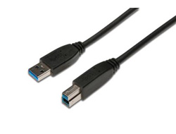 Bild von ASSMANN Electronic USB 3.0 Anschlusskabel, Typ A - B St/St, 1.8m, USB 3.0 konform, UL, sw