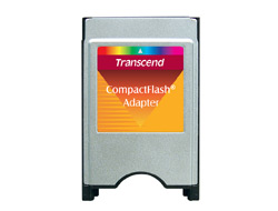 Bild von Transcend CompactFlash Adapter Kartenleser Silber