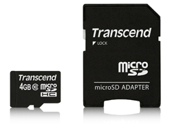 Bild von Transcend TS4GUSDHC10 Speicherkarte 4 GB MicroSDHC NAND Klasse 10