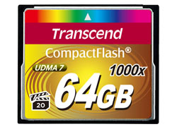 Bild von Transcend CompactFlash Card 1000x 64GB Kompaktflash MLC