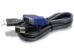 Bild von Trendnet 2.8m USB/VGA KVM Tastatur/Video/Maus (KVM)-Kabel Schwarz 2,8 m
